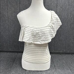 Cotton:on White Asymmetrical Ruffled Blouse